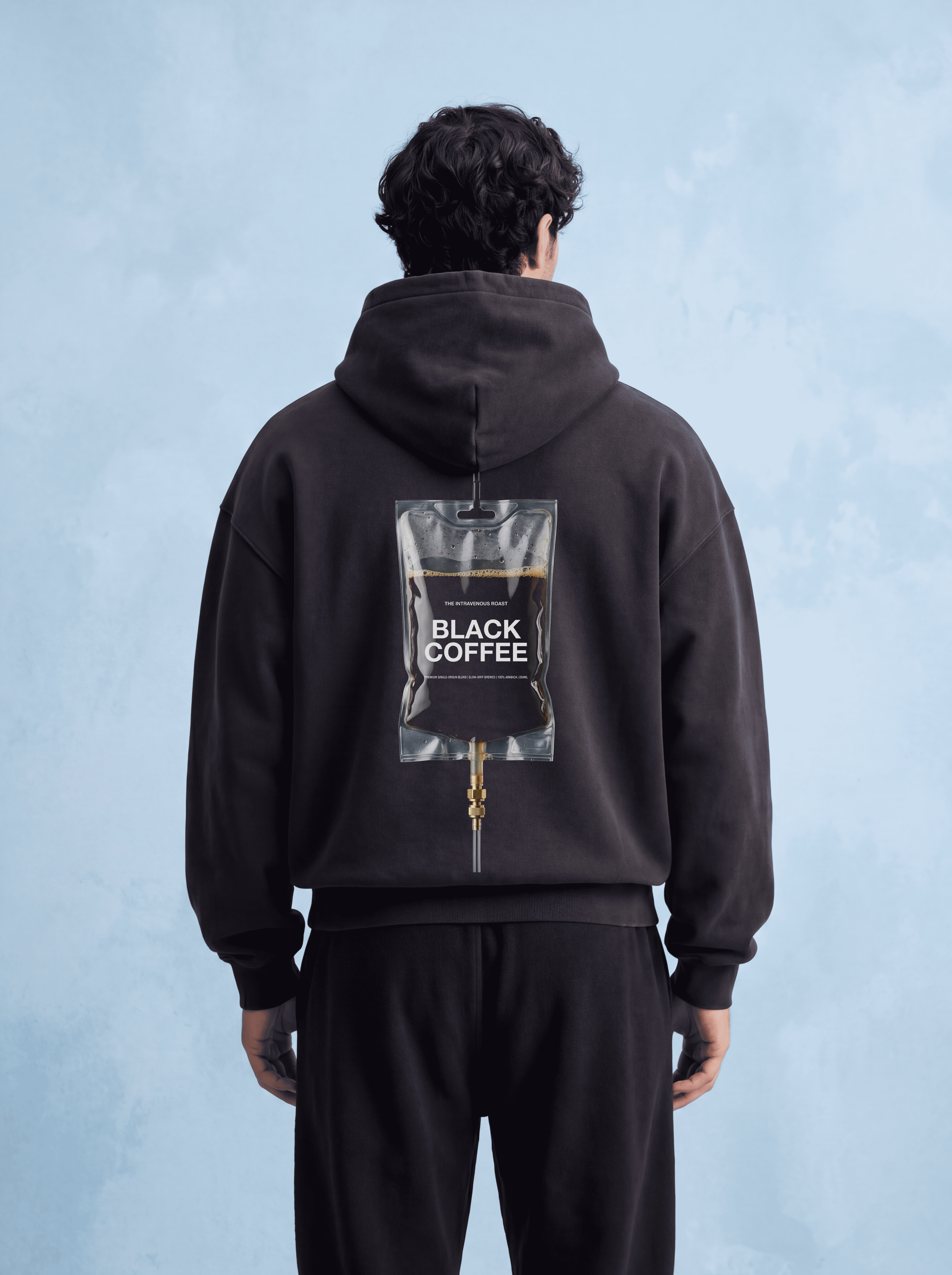 OVERSIZED HOODIE - Black coffee drip