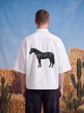 HALF SLEEVE SHIRT - Black horse spirit