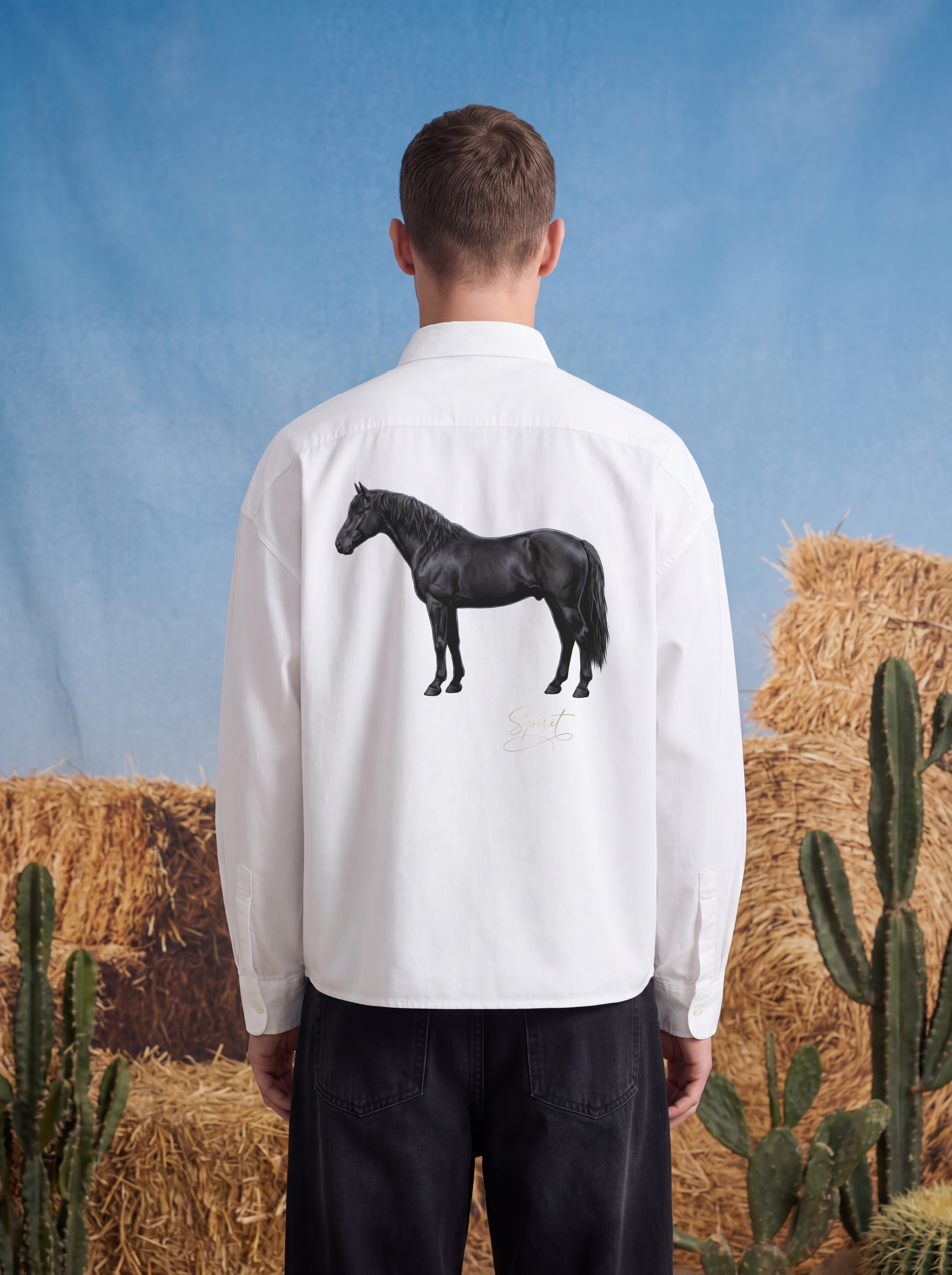 OXFORD SHIRT - Black horse spirit