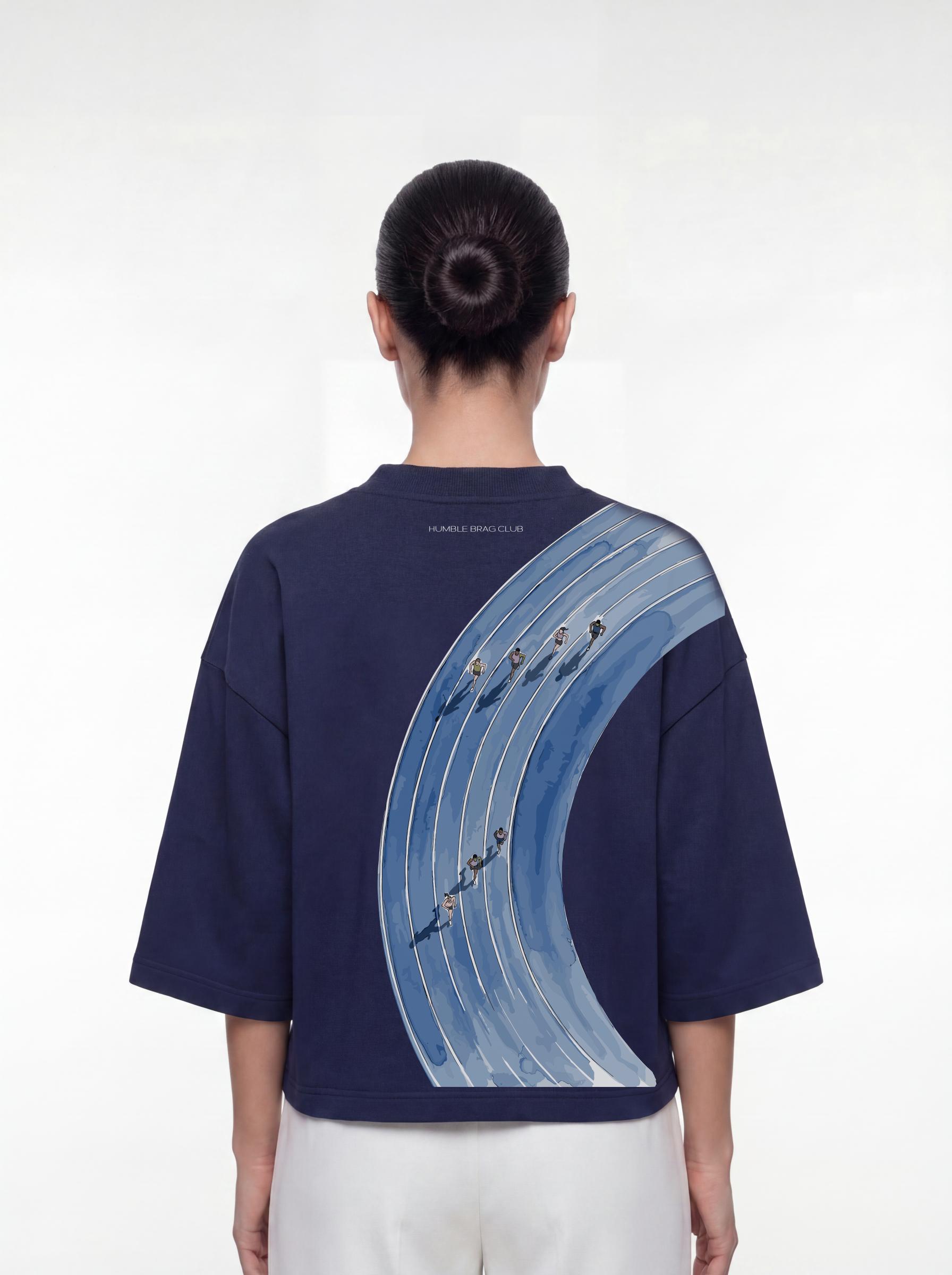 Women's OVERSZIED TEE - Blue lap