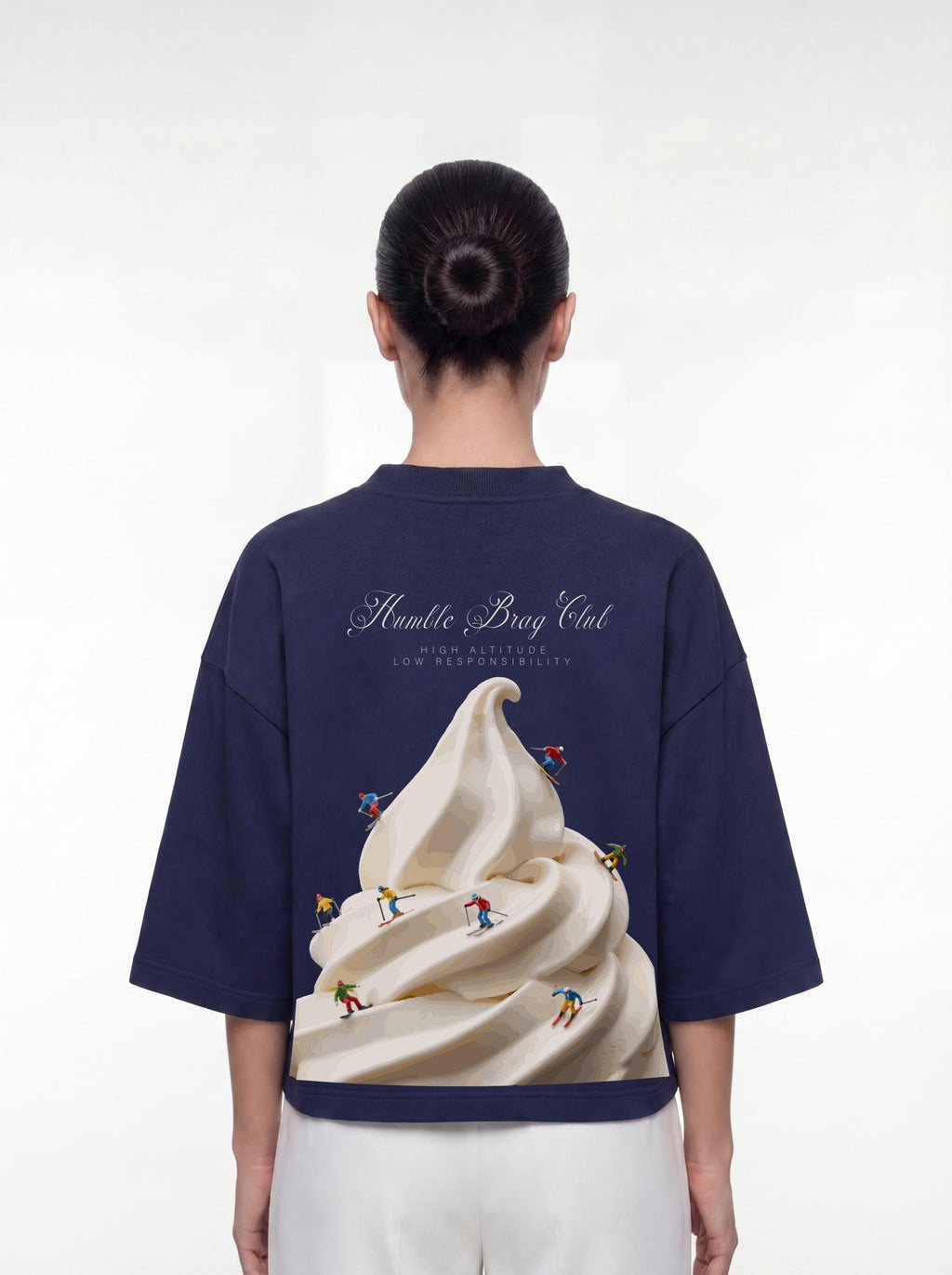 Women's OVERSZIED TEE - Cream Ski