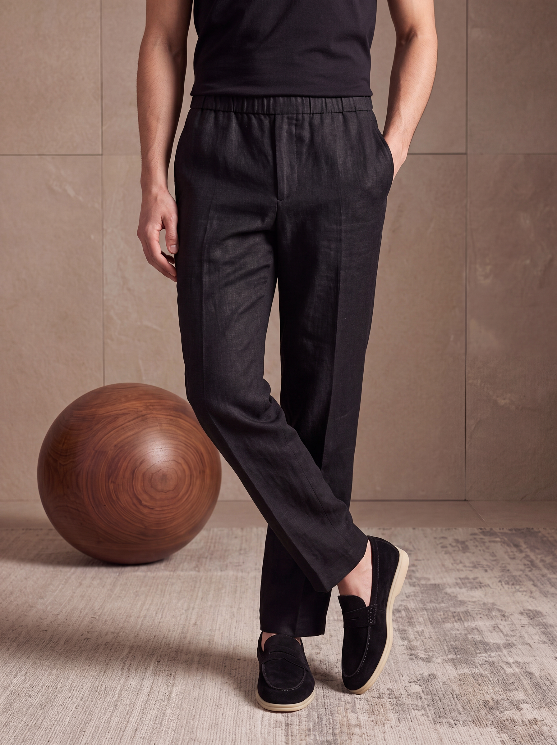 LINEN PANTS - Black