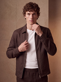 LINEN SHACKET - Dark Brown