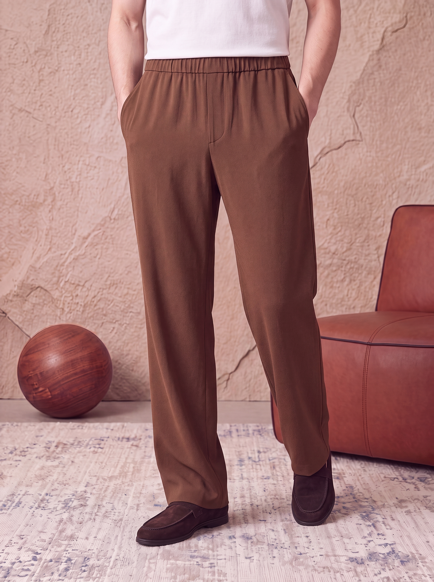 AIR TROUSER WIDE - Brown