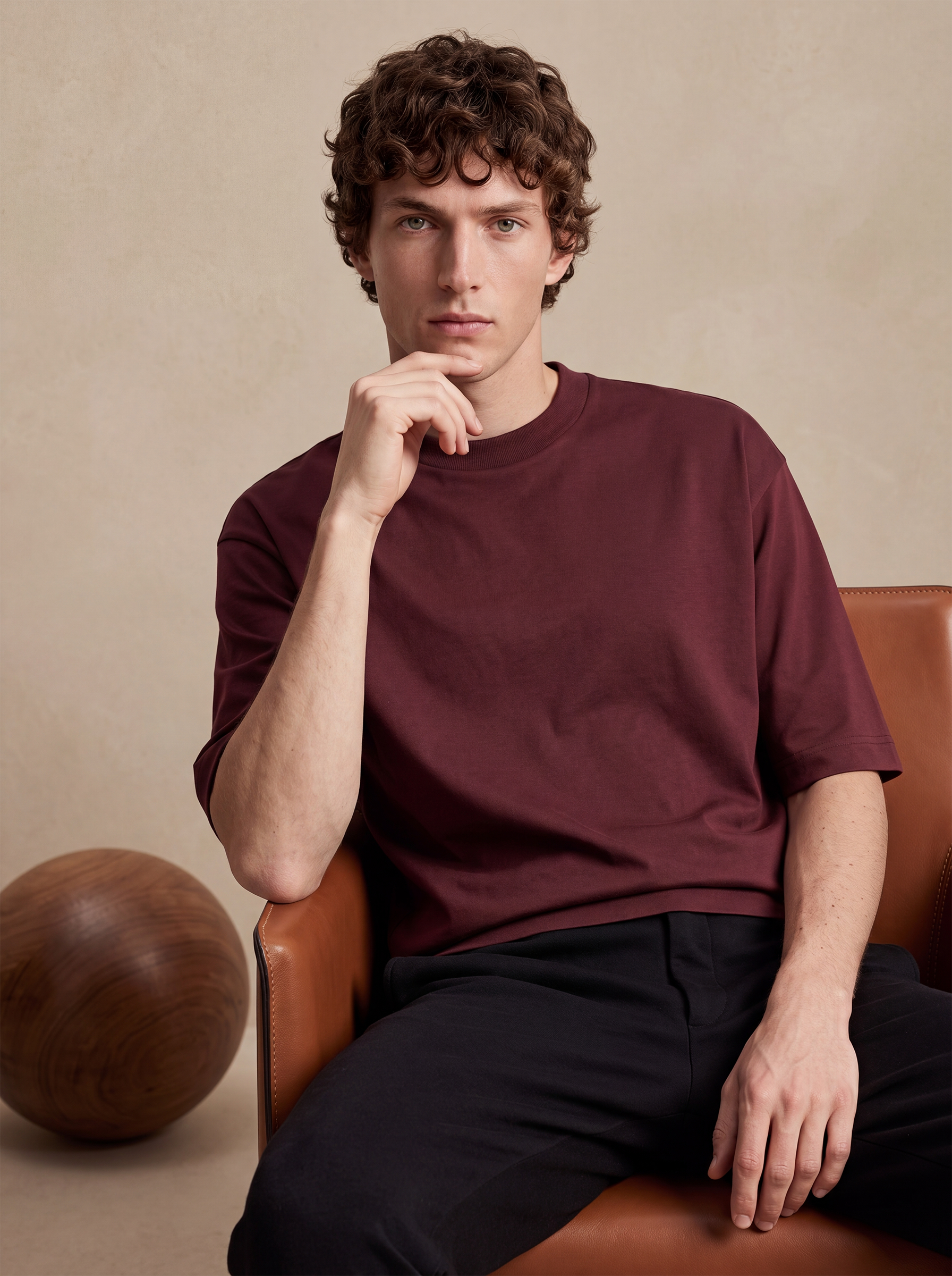 OVERSIZED TEE ESSENTIALS - Maroon