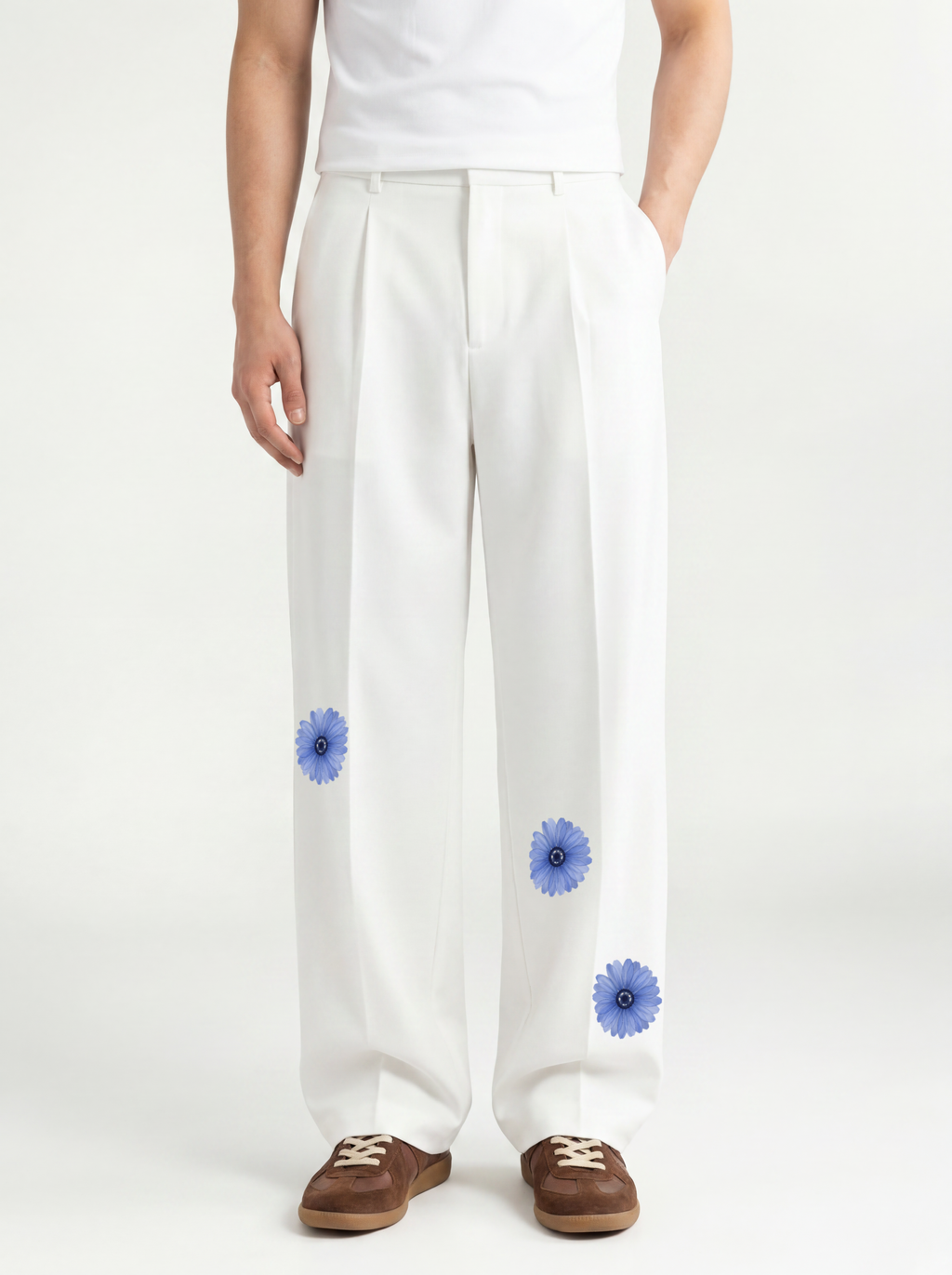 TROUSER GARBADINE - Blueberry Bloom