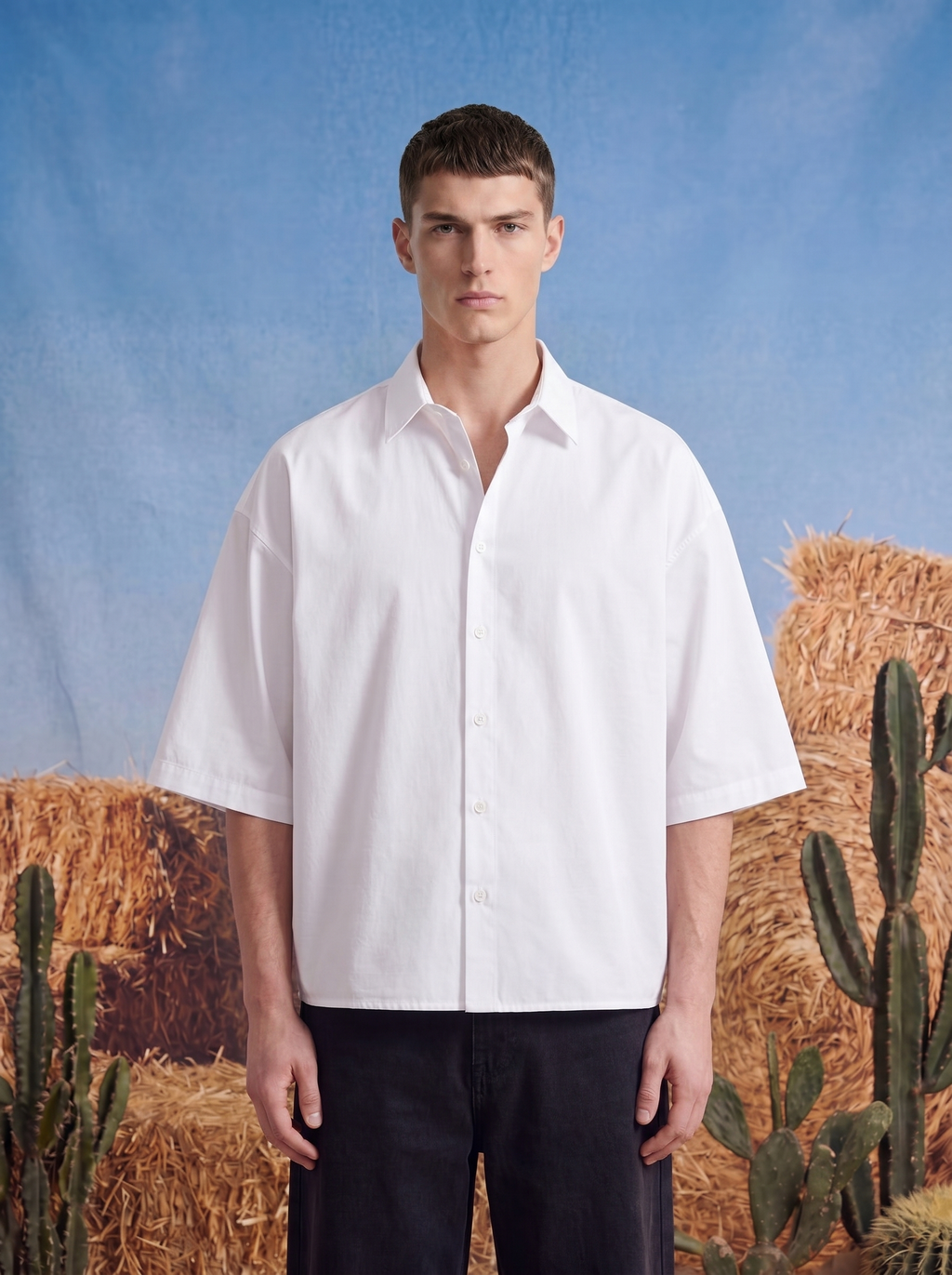 HALF SLEEVE SHIRT - Black horse spirit