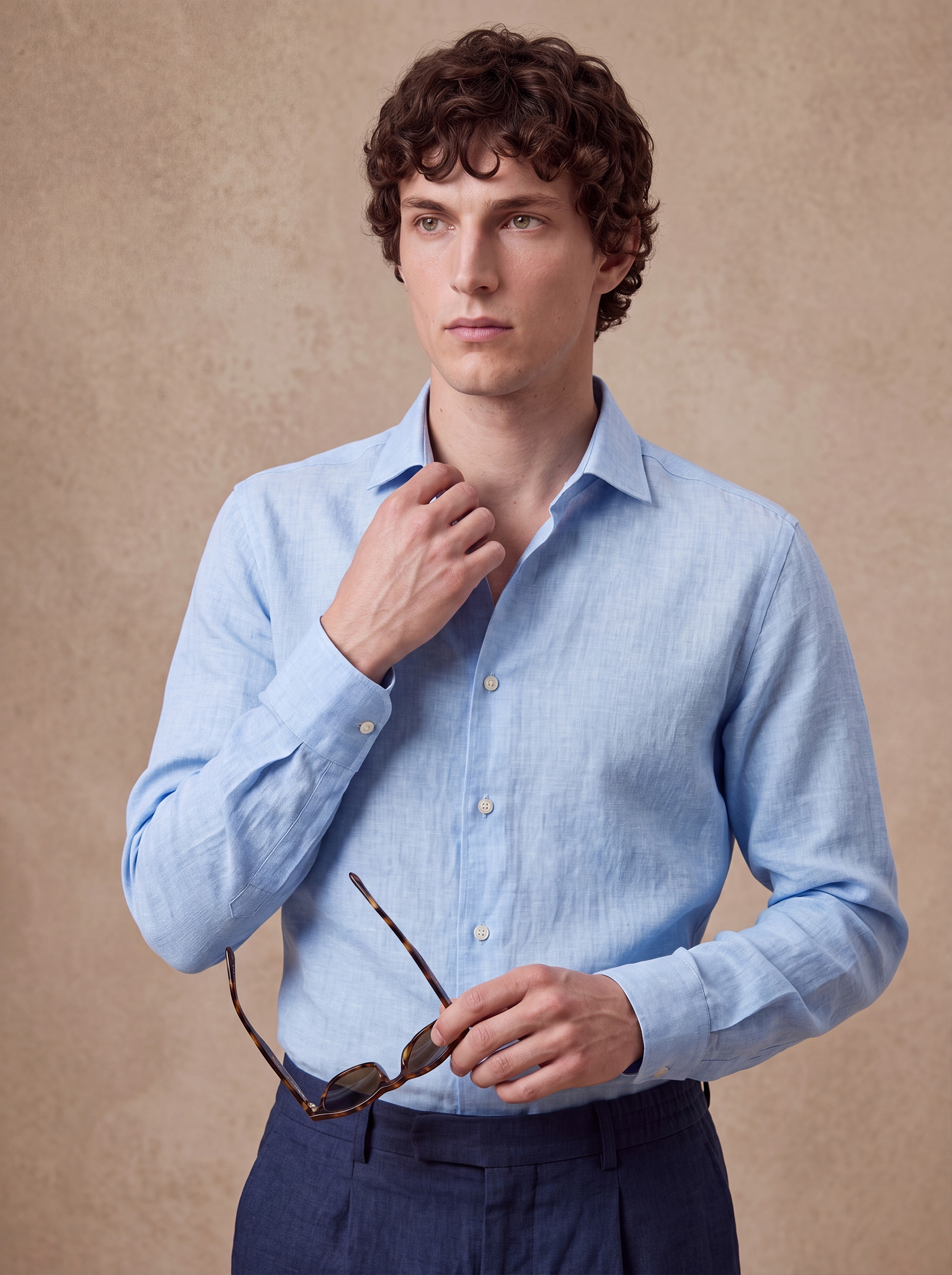 LINEN SHIRT - Baby Blue
