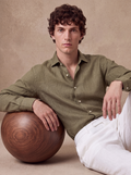 LINEN  SHIRT - Olive Green