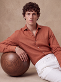 LINEN SHIRT - Rust Orange