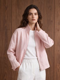 Women's LINEN BLEND SHACKET - Pink