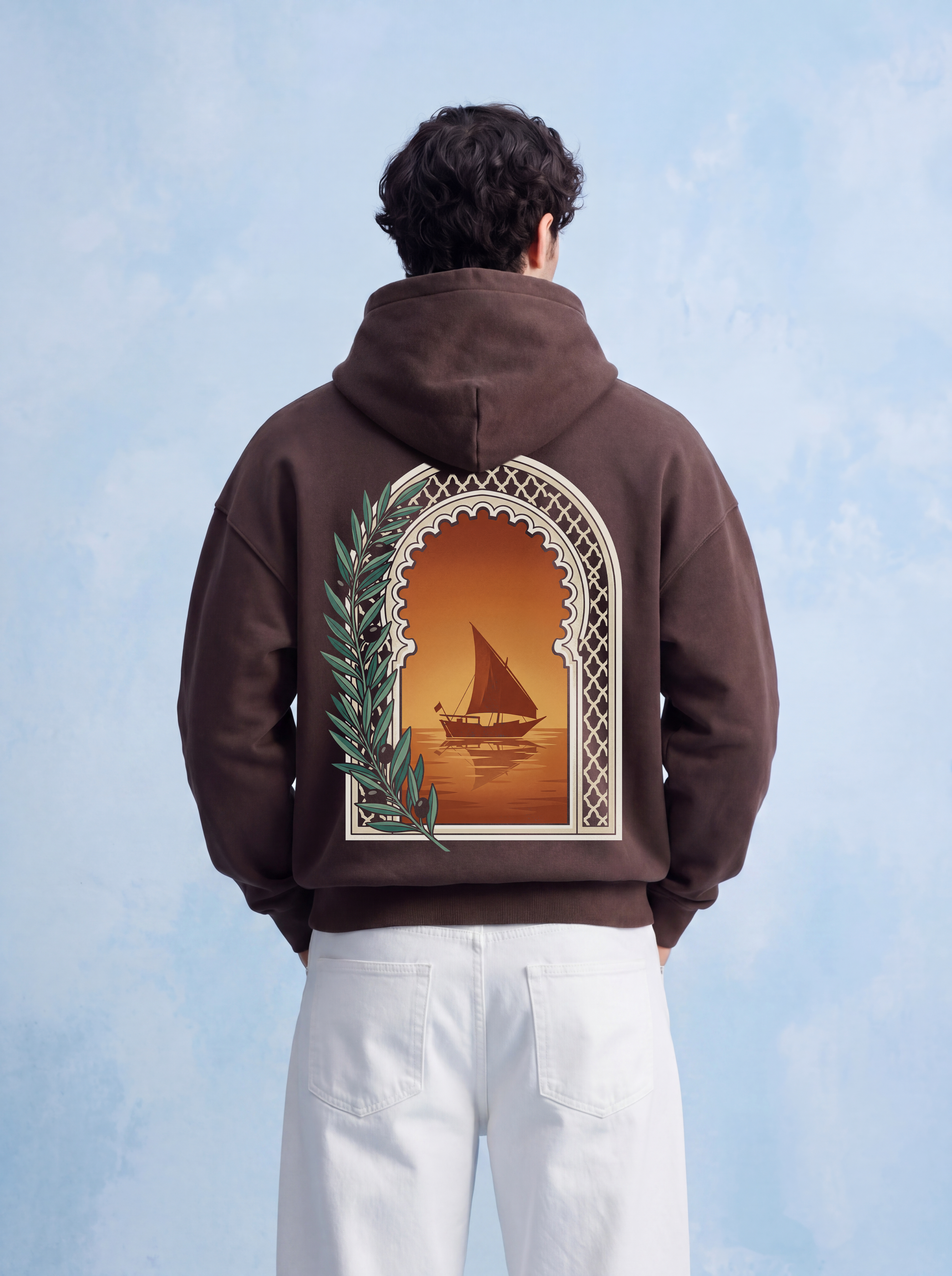 OVERSIZED HOODIE - Orange paradise