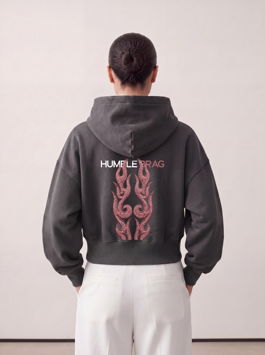 Women's OVERSIZED HOODIE - Pink flame