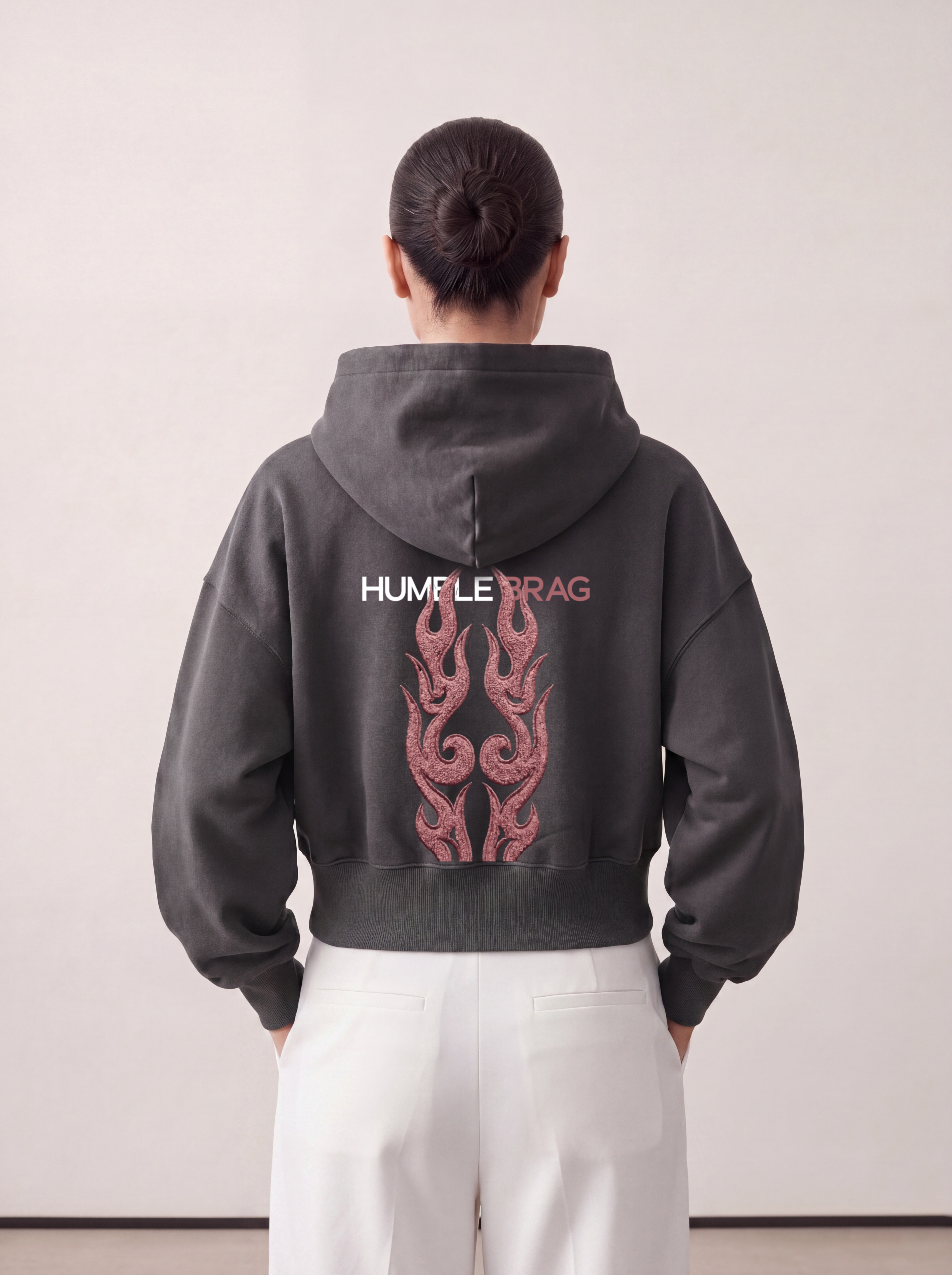 Women's OVERSIZED HOODIE - Pink flame