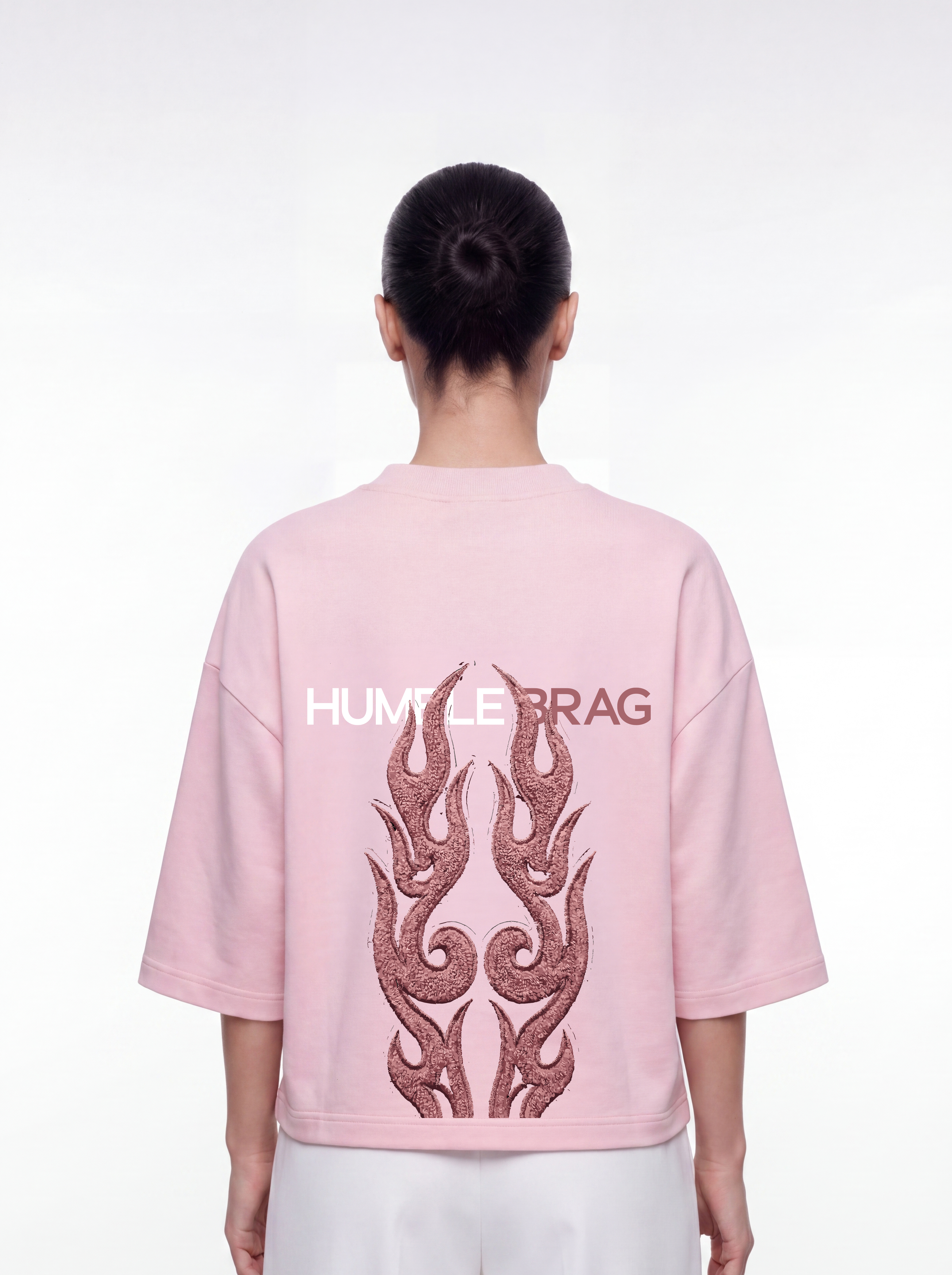 Women's OVERSZIED TEE - Pink Flame