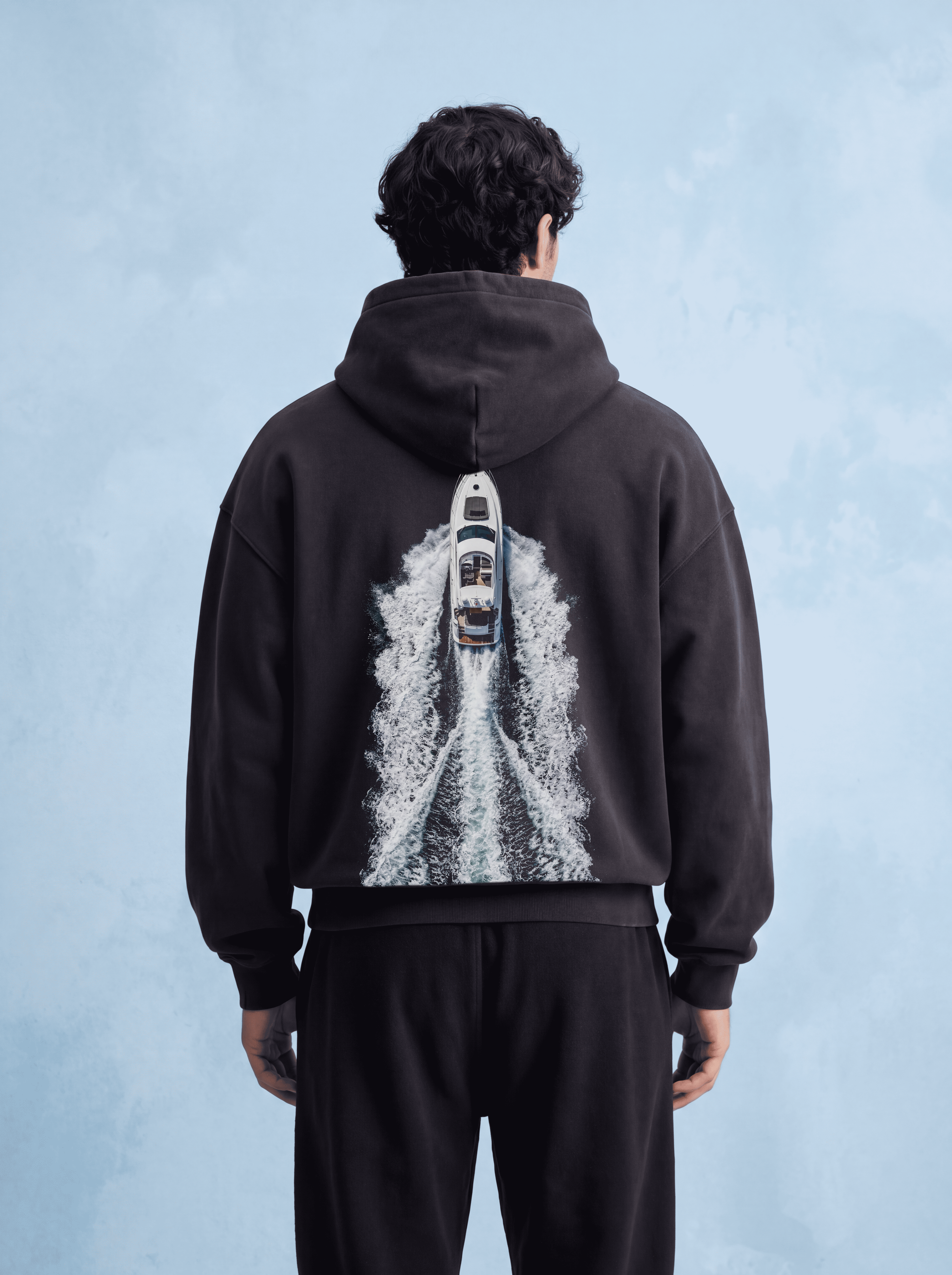 OVERSIZED HOODIE - Speed boat racing