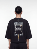 Women's OVERSZIED TEE - Black coffee drip
