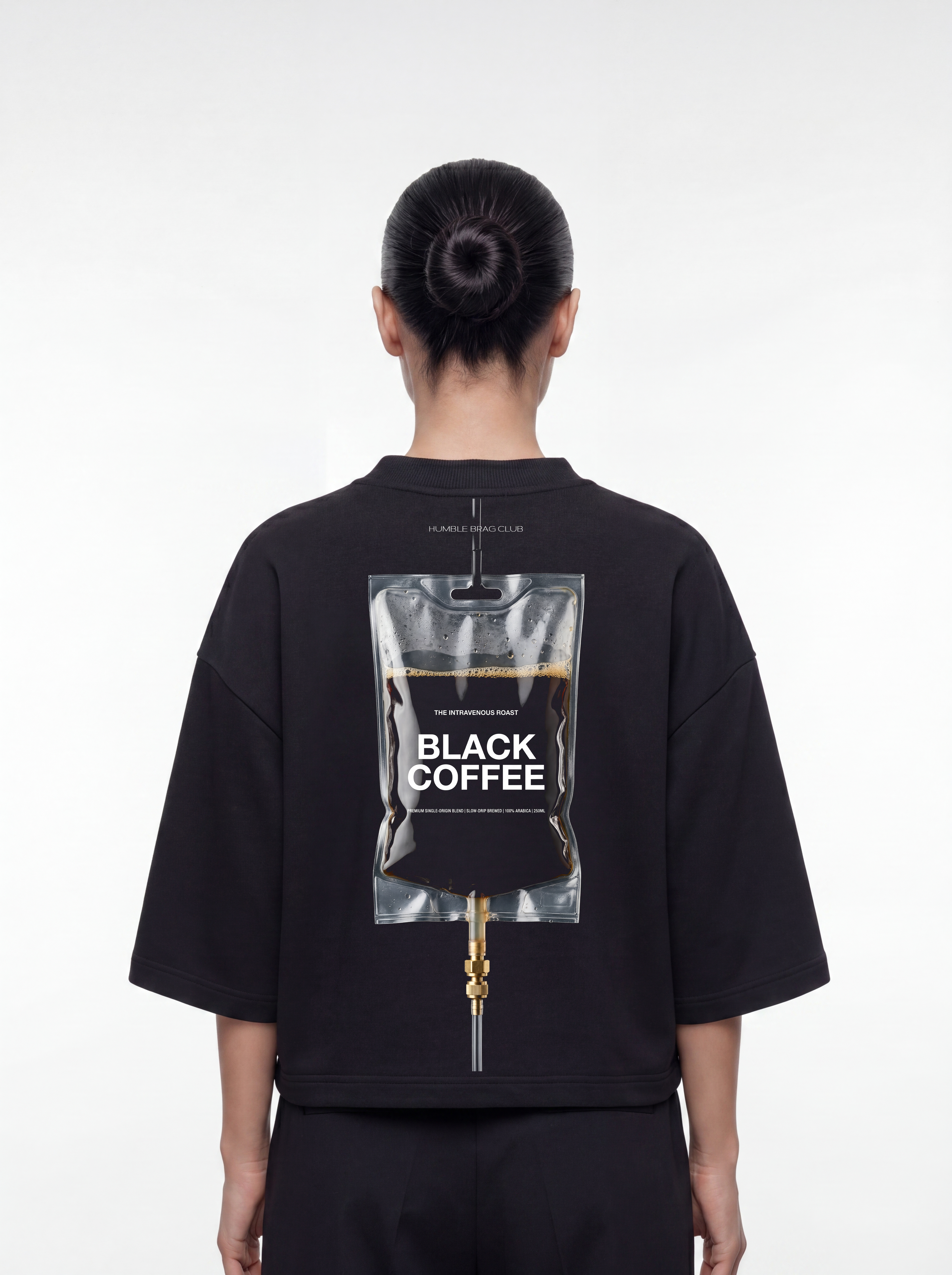 Women's OVERSZIED TEE - Black coffee drip