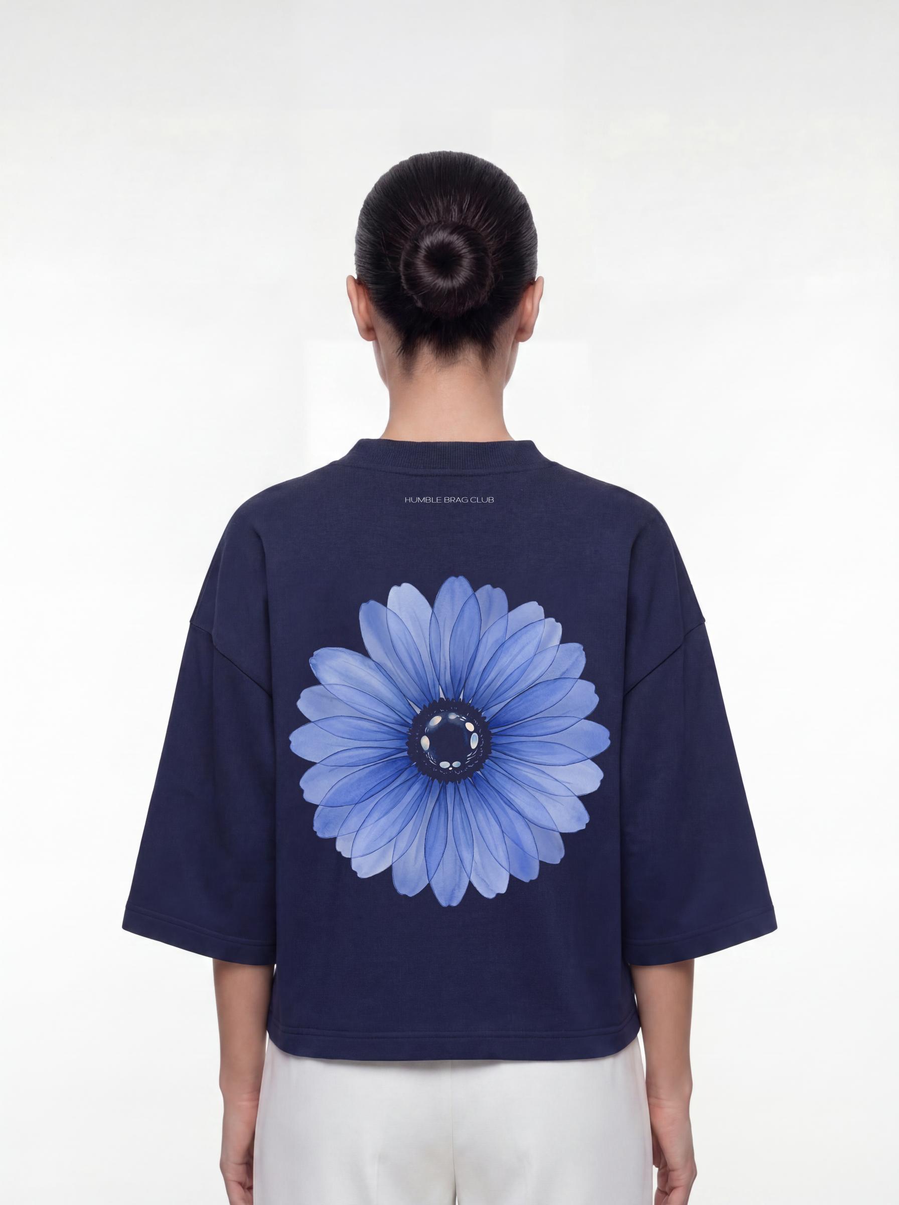 Women's OVERSZIED TEE - Blueberry bloom