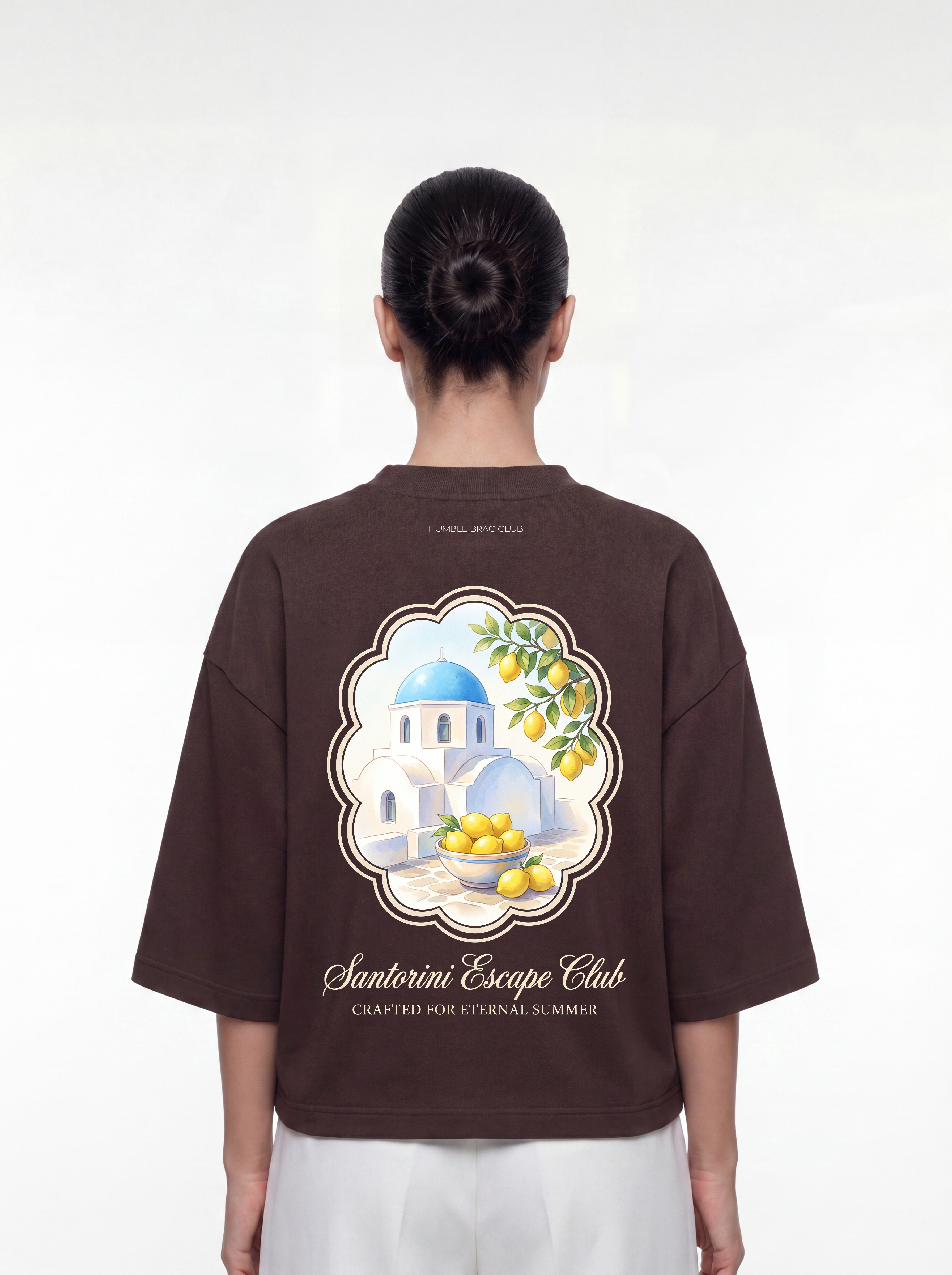 Women's OVERSZIED TEE - Santorini Esape Club