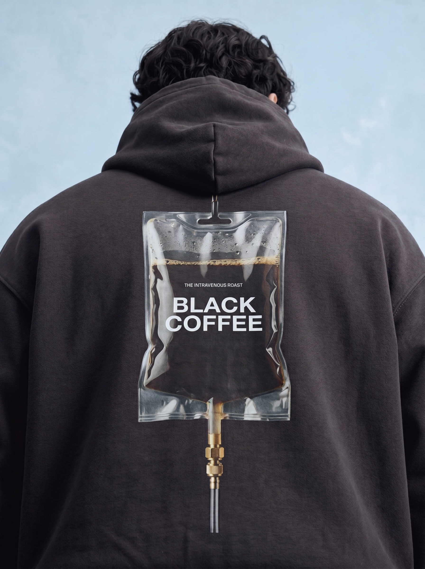 OVERSIZED HOODIE - Black coffee drip