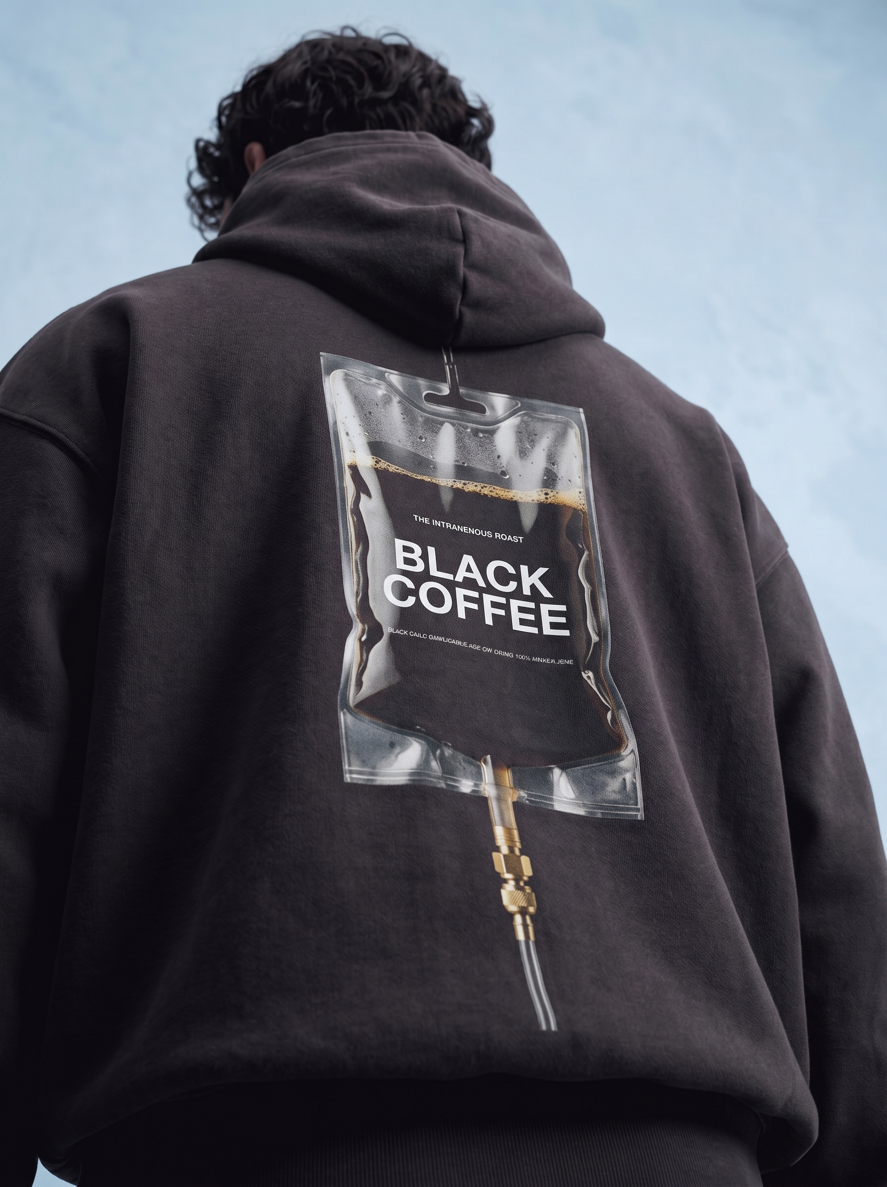 OVERSIZED HOODIE - Black coffee drip