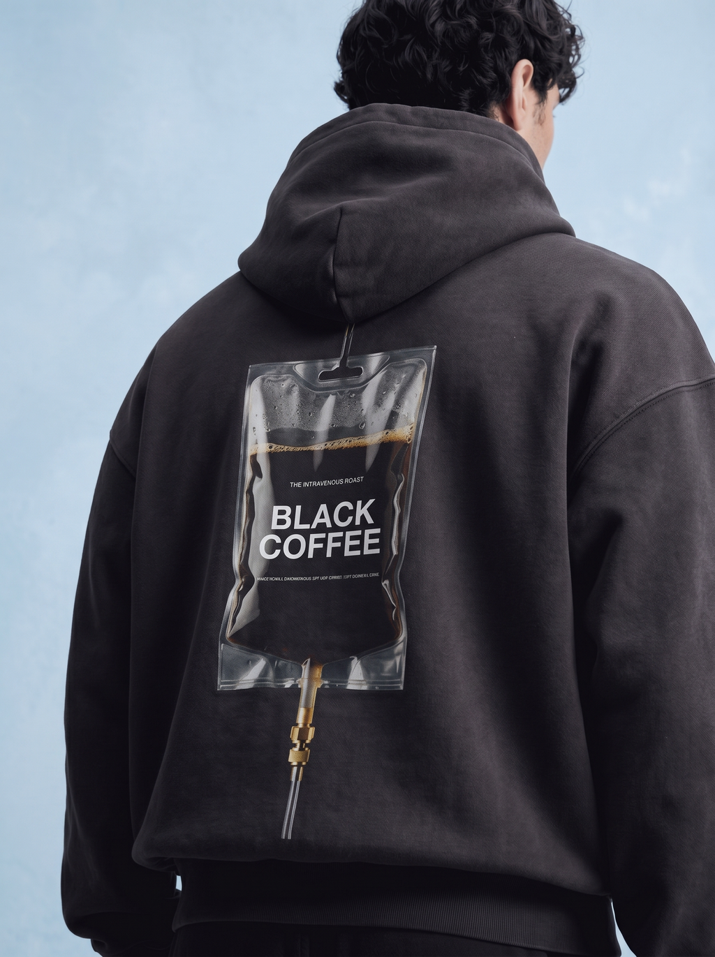 OVERSIZED HOODIE - Black coffee drip