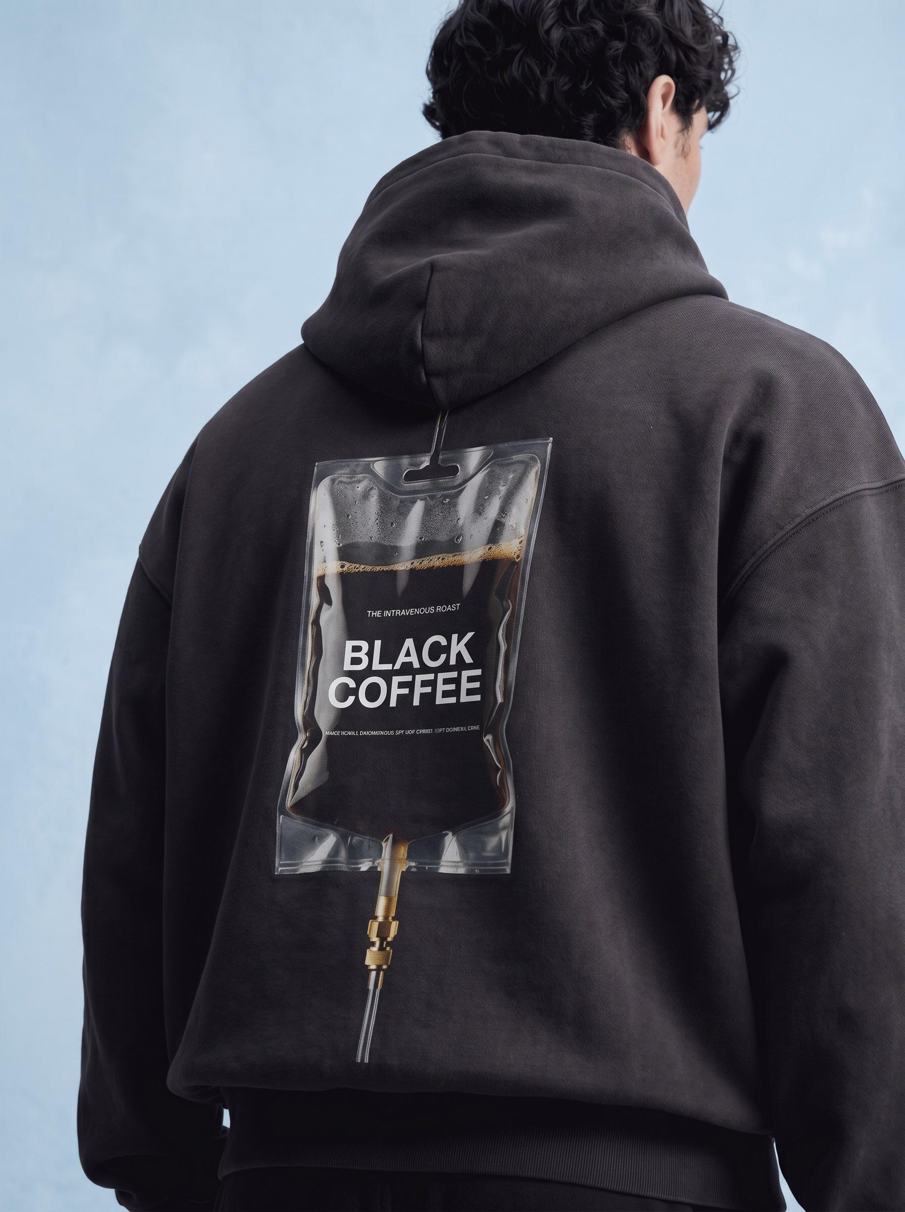 OVERSIZED HOODIE - Black coffee drip