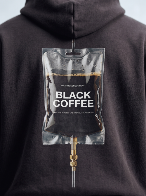 OVERSIZED HOODIE - Black coffee drip