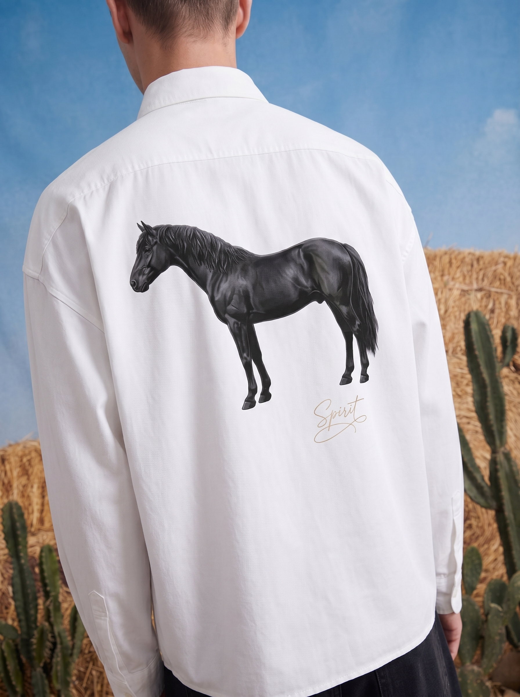 OXFORD SHIRT - Black horse spirit