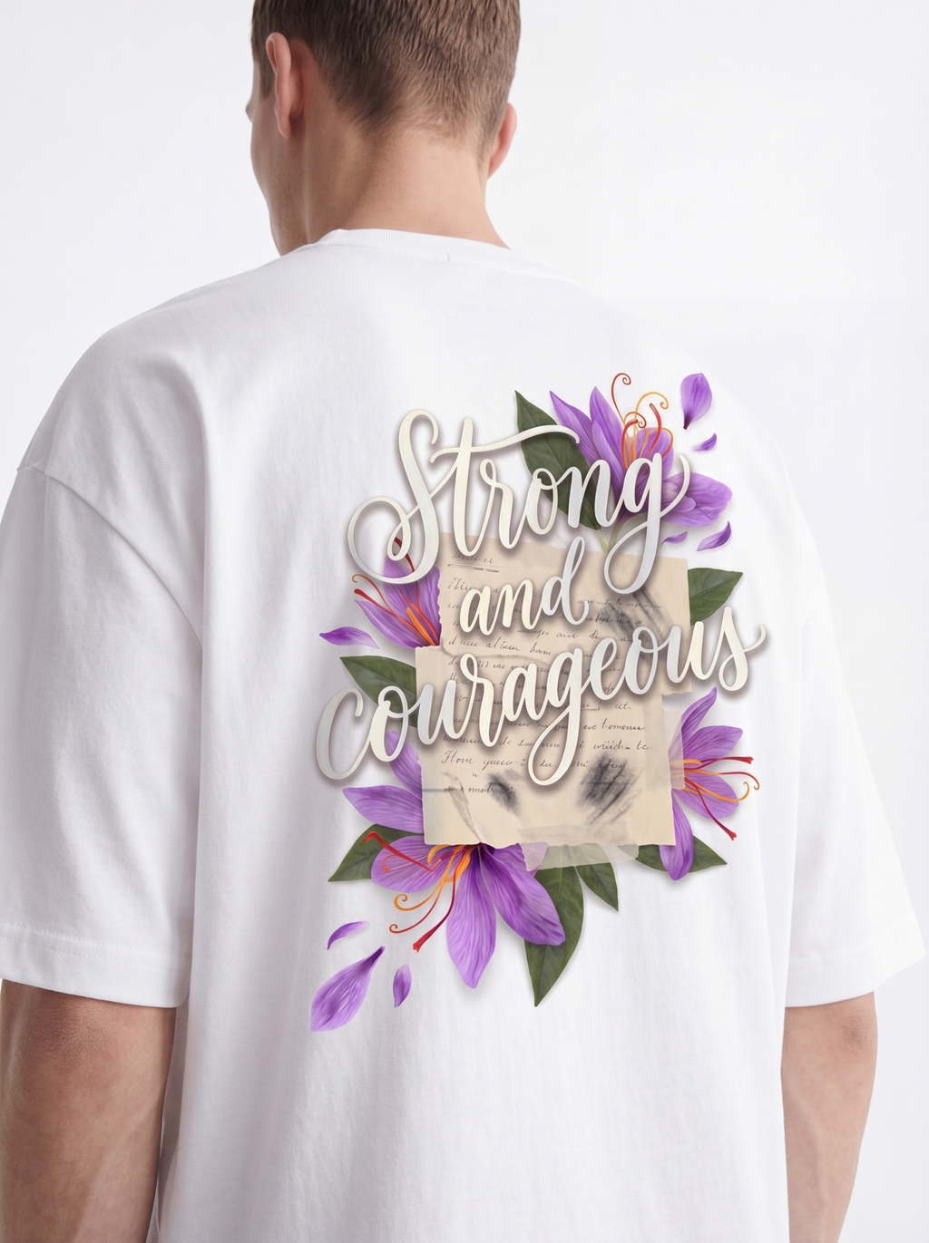 OVERSIZED TEE - Strong and courageous