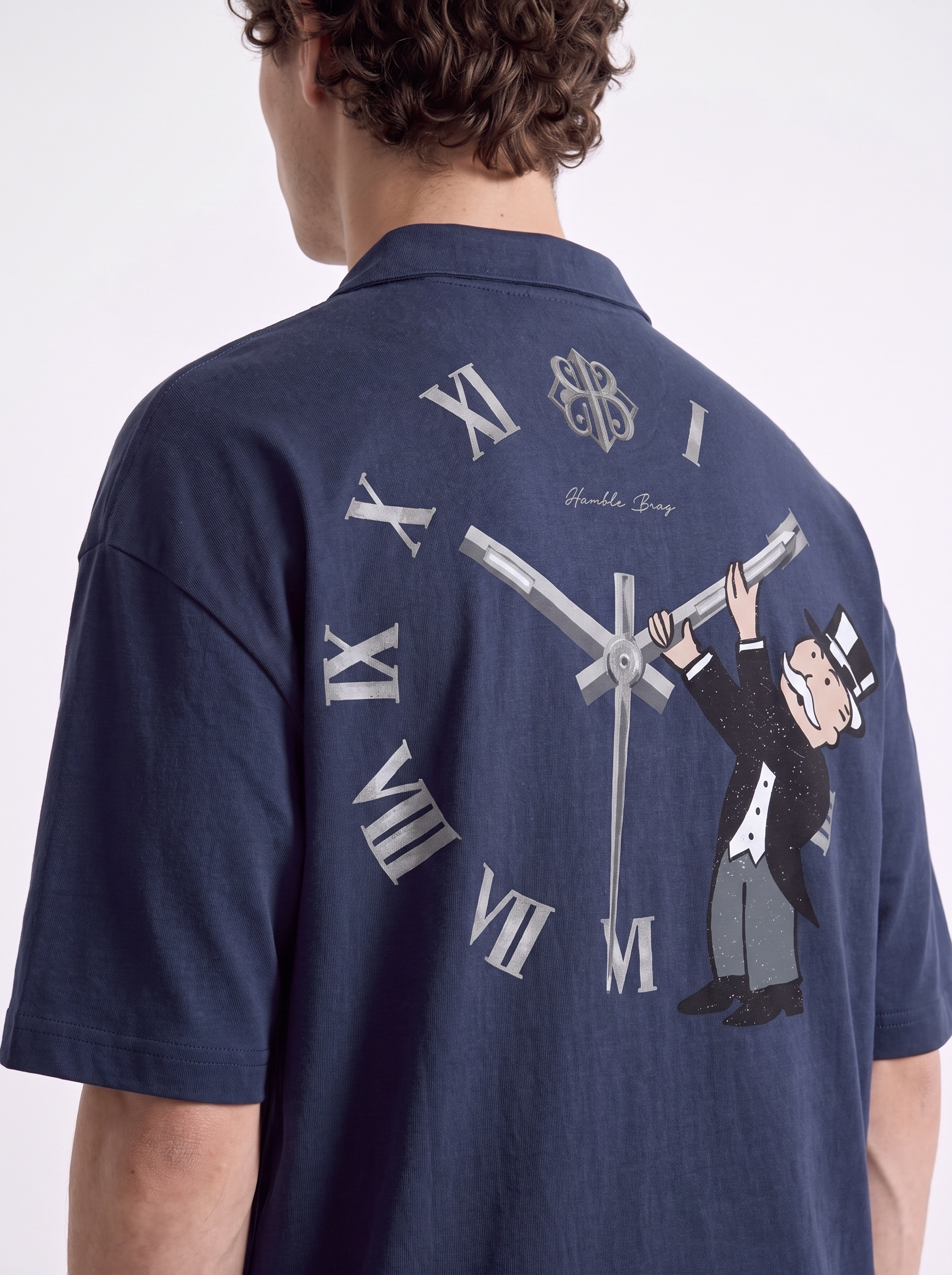 OVERSIZED POLO TEE - Watch Man Blue