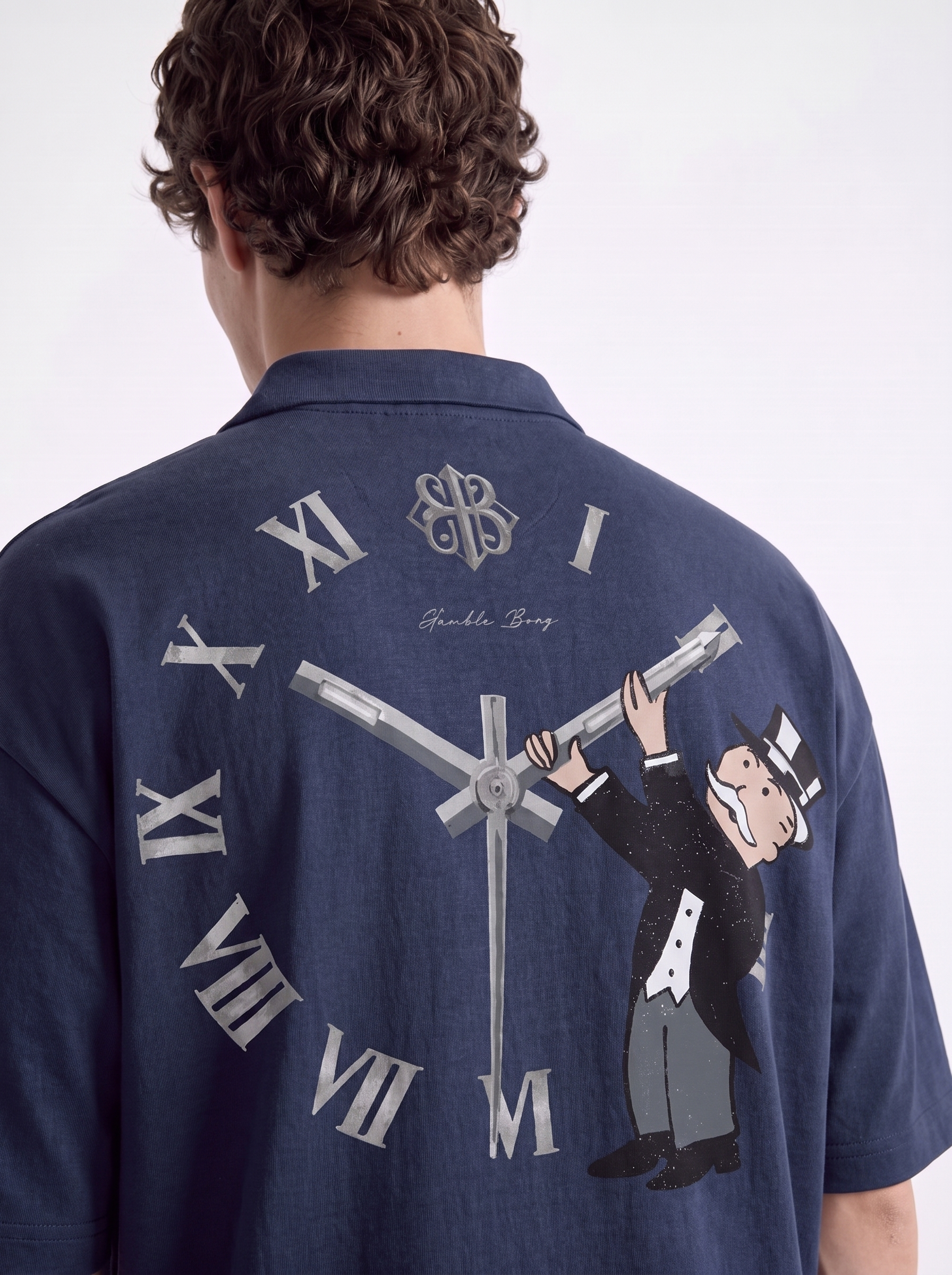 OVERSIZED POLO TEE - Watch Man Blue